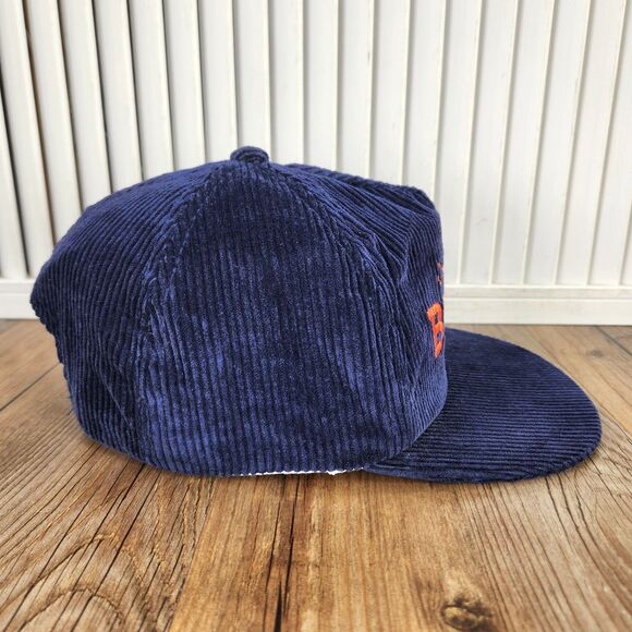 VTG Chicago Bears Corduroy Snapback Hat AJD 80s NFL Cap Blue Orange Taiwan Sport - Picture 4 of 11